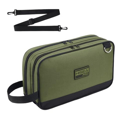HISEA Small Tool Bag, 12 Inch Tools Pouch with 2 Pockets and Adjustable Shoulder Strap, Small Tool Organizer and Storage with Zipper for Electrican, Travel, Green - color: Green