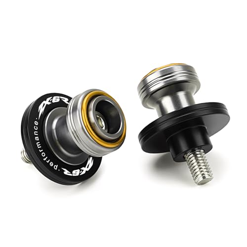 Compatible with ZX-6 ZX6R 2010-2024 2025 2026 Motorcycle Front Wheel Axle Crash Protector Pad Rear Swingarm Spools Slider Stand Accessories (Gold) - color: Gold