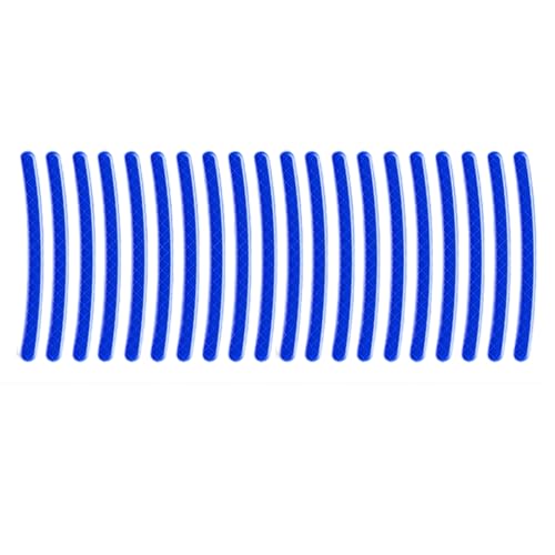 Reflective Car Wheel Rim Stickers, 20 Pcs Night Safety Warning Tape for Cars Motorcycles Bicycles, Waterproof Anti-Scratch PVC Rim Decals, High Visibility for Wheel Side (Blue) - color: Blue