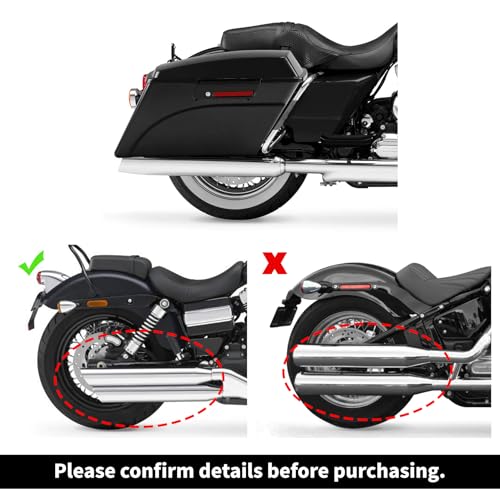 TCMT Hard Saddle bags Trunk W/Lid Latch Key & Liners Carpet Insert Fits For Harley Touring CVO Road Glide Road King Street Glide Electra Glide Ultra Classic 1994-2013 - color: Vivid Black Black Latches#A