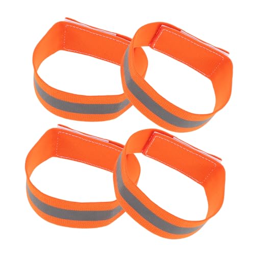 Abaodam 4Pcs High Visibility Reflective Bands for Legs and Arms Adjustable Night Safety Gear for Cycling Running and Walking Lightweight Reflective Belt Bands for Enhanced Visibility