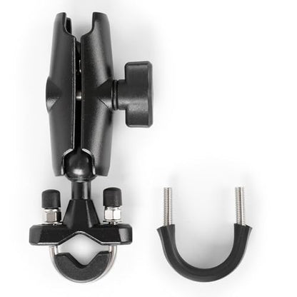 1" Ball Handlebar U-Bolt Mount Base with Middle Double Socket Arm, Aluminum Alloy, Compatible with RAM Mounts and 1" Ball Bike Motorcycle Phone Holder or GPS Mount - style: U-Bolt Base w 3.54" Arm