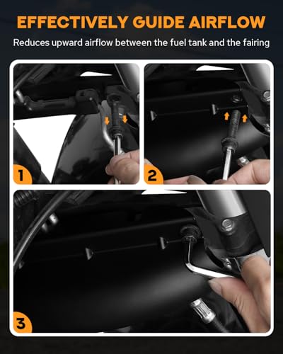 PBYMT Motorcycle Lower Triple Tree Wind Deflector Compatible with Harley Davidson Touring Street Glide Road Glide Electra Glide Road King FLH/T FLHX 2014-2023, Matte Black - color: Matte Black
