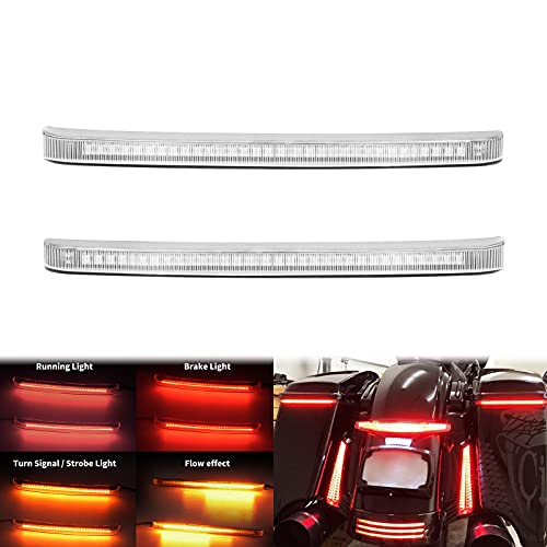 Motorcycle Saddlebag Tail Brake Lights LED Turn Signal Running Lamp Compatible with Harley Touring Street Road Glide CVO Electra Glide Ultra Classic Ultra Limited CVO 2014-2023 - color: Clear Lens, size: For 2014-2023 Touring