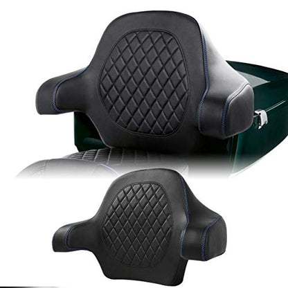 C.C. RIDER Black Diamond Sissy Bar - Wrap-around King Chopped Trunk Backrest Pad fit for Harley Touring Tour Trunk Road King FLHR Street Glide FLHX Road Glide FLTRX 2014-2024 - color: 04# Blue Passenger Backrest