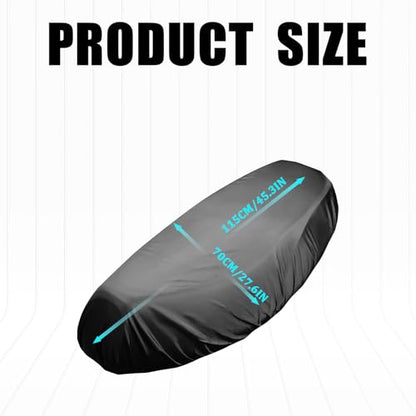 Universal Motorcycle Seat Cover, Waterproof Sunproof Wear-Resistant Oxford Cloth Saddle Protector, All-Season Dustproof Anti-Slip Seat Cushion Replacement Cover for Scooters Mopeds Bikes (Black)