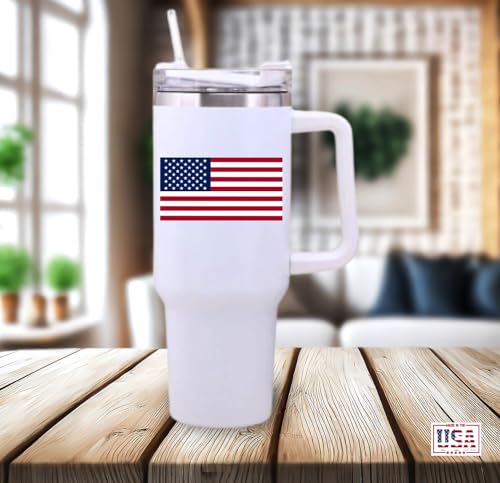USA American Flag Sticker Decal Screen Printed Vinyl Waterproof Adhesive for Outdoor Indoor Bumper Stickers Window Small Patriotic Tactical Vehicles Helmet (3, 4" Inch)