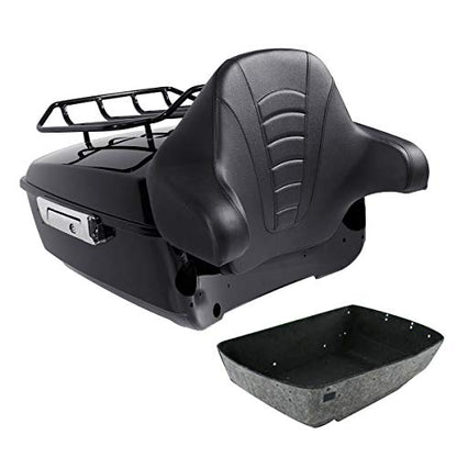 SLMOTO King Tour Trunk Backrest, Pad Wrap Backrest Luggage Rack Top Rail Fit for Harley Road King Road Glide Street Glide FLHXSE and CVO FLHR FLHRC FLHRSE FLHT FLHX 2014-2025 - color: AStyle #11