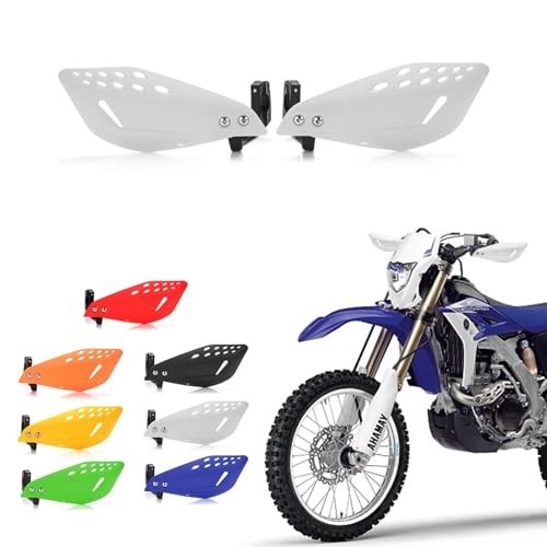 7/8" 22mm Motorcycle Handguards Handlebar Protector Gear for Dirt Bike ATV Yamaha Kawasaki Suzuki Honda(White) - color: White