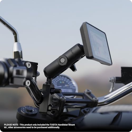 TUSITA Motorcycle GPS Mount Handlebar Brake Clutch Reservoir Compatible with Garmin Montana, Zumo XT GPS -, Double Socket Arm - B Size Medium - size: B Size Medium