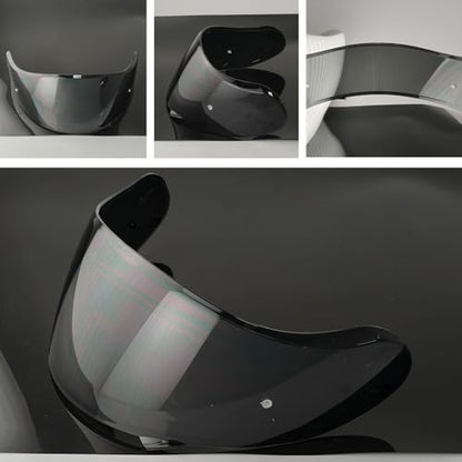 Neotec 2 Helmet Visor Replacement.CNS-3 Motorcycle Helmet Shield UV Protection Compatible with Neotec 2 (Deep Black) - color: Deep Black