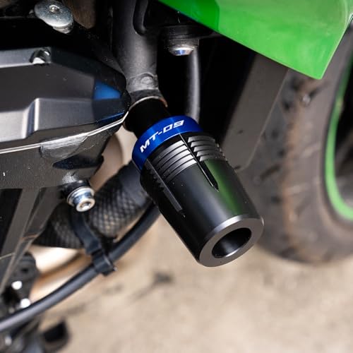 CNC Motorcycle Frame Sliders Crash Protector Pad Falling Protection Compatible With MT09 2025 2024 MT-09 2023 MT09 SP 2021 TRACER 9 GT FZ09 (Blue) - color: Blue