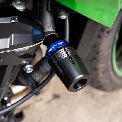 CNC Motorcycle Frame Sliders Crash Protector Pad Falling Protection Compatible With MT09 2025 2024 MT-09 2023 MT09 SP 2021 TRACER 9 GT FZ09 (Blue) - color: Blue