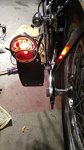 iJDMTOY Gloss Black 4-Inch Old Skool Single Incandescent Bulb Duolamp Style Tail/Brake Lamp Compatible With Classic Cars, Hot Rods, Motorcycles Bobber/Chopper