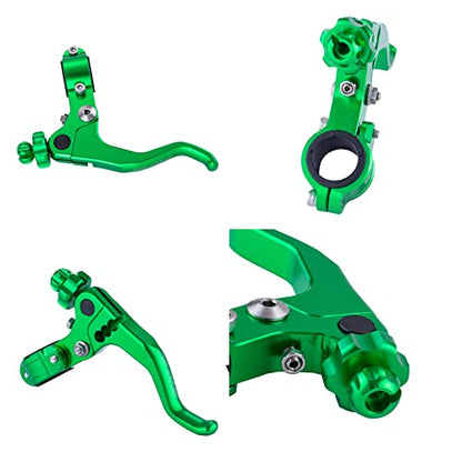 7/8‘’ 22mm Universal Motorcycle CNC Short Stunt Clutch Lever Aluminum Alloy Clutch Handlebar Compatible with Most Motorcycles Dirt Bike-Green - color: Green