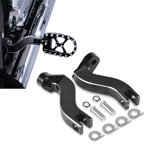 Rear Passenger Foot Peg Bracket Foot Peg Extension Mounting Kit for Harley Touring Road King Road Glide Street Glide Electra Glide Models 1993-later (Gloss Black) (Replaces HD# 50198-97B)