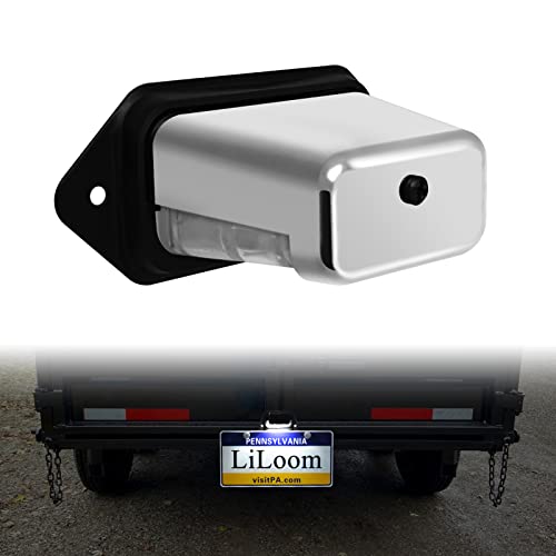 LED License Plate Light for Trailer, Surface Mount Trailer License Plate Frame for UTV ATV Truck RV Boat, Waterproof, 12V DC - color: Silver, size: Small