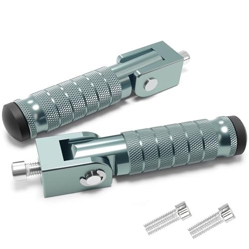 M8 Universal CNC Motorcycle Foot Pegs Degree Foldable Bike Pegs Aluminum Fit Electric Car Motorbike Scooter Mini Bike Ebike Dirt Bike Go Kart Honda Yamaha Suzuki Aprilia Super73 (Titanium, Type A) - color: Titanium, size: Type A