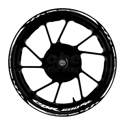 CBR 17 inch Wheel Rim Stickers Decals Tape Compatible with CBR600RR 2003-2025 F5 Motorcycle Reflective Rim Tapes Sticker Stripe (White) - color: White
