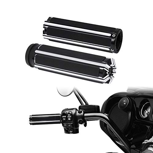 1" Electronic Throttle Defiance Handlebar Grips 25mm Hand Grips Fit for Harley Touring Street Glide Road King Road Glide Electra Glide - color: #4 Black