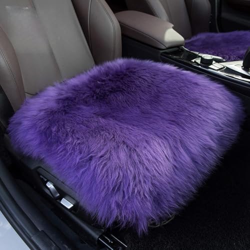 Winter Warmth: Universal Sheepskin Seat Cushion Cover - Natural Wool, for Cars, Trucks, SUVs & Vans - Cozy & Stylish Driving Companion Front Purple - color: Purple (Patchwork Style), size: Front Seat (18inch*18inch)