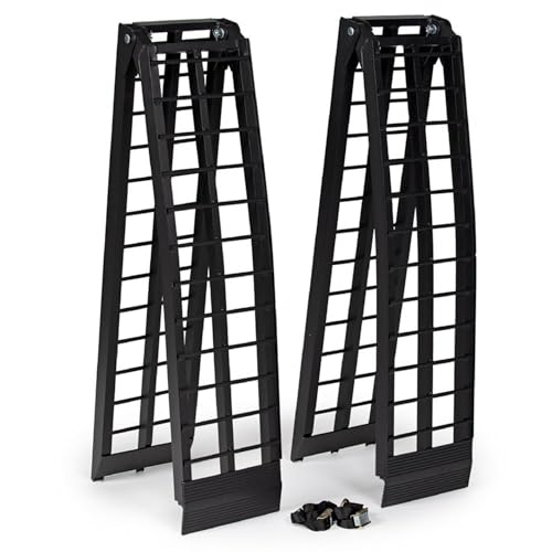 Titan Ramps 7'10" Portable ATV Ramps 1,200 lb. Capacity, Aluminum, Loading for Pickup Trucks Foldable, Lightweight with Serrated Crossbars - size: 7 ft 10'', 2 Pack