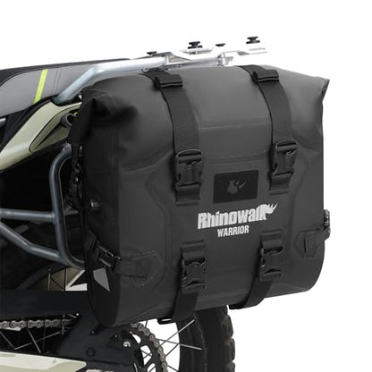 Rhinowalk Motorcycle Saddlebag Waterproof Luggage Bag Quick Release Motorcycle Side Bag 24L Fits Most Adventure and Sports Bike Motorbike Racks (Black, 1 pc) - size: 24 liters