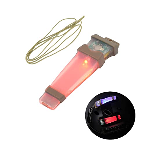 Helmet Signal Light Waterproof Survival Tactical Hiking Boating Cycling Personal Identification Marker Light (Hook Back Tan & Red) - color: Tan Strap+Red Light