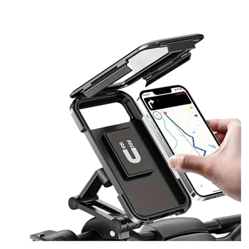 GPS Navigaton Bracket Support Motorcycle Bike Waterproof Phone Holder Magnetic 360° Swivel Adjustable Cycling Bag GPS Stand Secure Mount