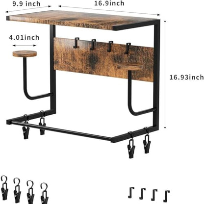 Helmet Storage Wooden Rack Wall Mount,Entrance Hall Motorcycle Helmets Hat Hanger,Multifunction Helmet Display Holder,Durable Beautiful,with 4 Glove Clips,for Helmets Gloves Keys (B) - color: B