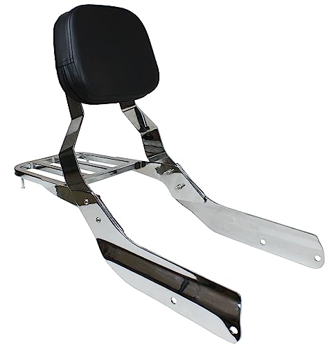 YHMOTO Passenger Sissybar Backrest with Luggage Rack Fits for Honda VTX 1300 1800 N/R/S Models 2002-2008 (Style B-Chrome) - size: Style B-Chrome
