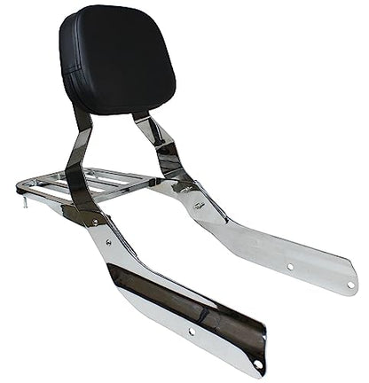 YHMOTO Passenger Sissybar Backrest with Luggage Rack Fits for Honda VTX 1300 1800 N/R/S Models 2002-2008 (Style B-Chrome) - size: Style B-Chrome