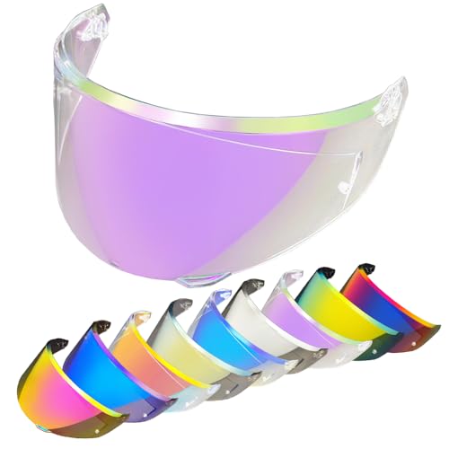 Replacement Helmet Visor for New K3 (Size S, M, L), Motorcycle Helmet Shield Faceshield Visor Lens Compatible with AGV K3 DOT(E2206) Helmet(Revo Clear Pruple) - color: Revo Clear Purple