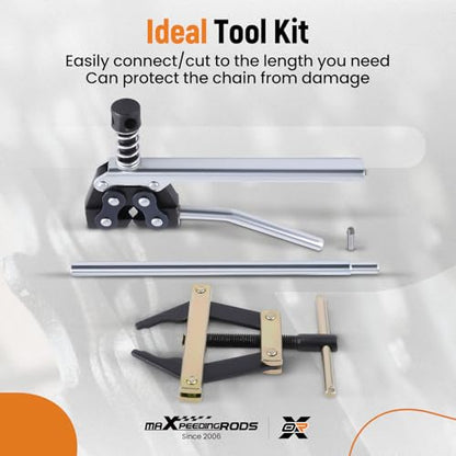 maXpeedingrods Roller Chain Tools Kit for #60#80#100 Roller Chain, with Roller Chain Connecting Holder Puller & Chain Detacher Breaker Cutter Repair Tool for Motorcycle Bicycle Go Kart ATV Chains