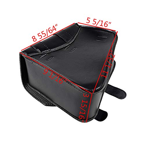 Left Right Black PU Leather Solo 2-Straps Swing Arm Saddlebag Tool Bag for Harley Sportster XL883 XL1200 - size: Left & Right without Side Storage