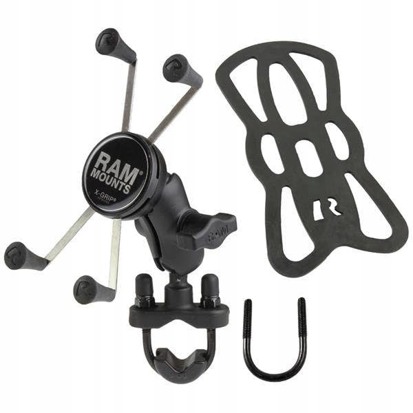 RAM MOUNTS Motorcycle Handlebar Phone Mount with U-Bolt Base, X-Grip Universal Cell Phone Holder with Short Arm for Bike, ATV, Scooter RAM-B-149Z-A-UN10U - style: Large Phones