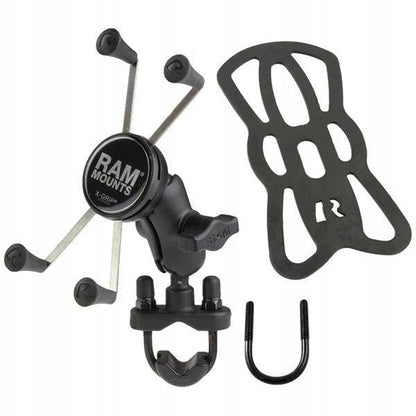 RAM MOUNTS Motorcycle Handlebar Phone Mount with U-Bolt Base, X-Grip Universal Cell Phone Holder with Short Arm for Bike, ATV, Scooter RAM-B-149Z-A-UN10U - style: Large Phones