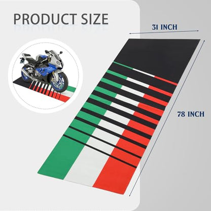 Drydiet Motorcycle Mat Garage Floor Rug Washable Parking Mats for Garage Floors Non Slip Oil Absorbent Pad Rubber Backing Layer Protects Floor(Italian Style,78 x 31 Inch) - size: 78 X 31 Inch, style: Italian Style