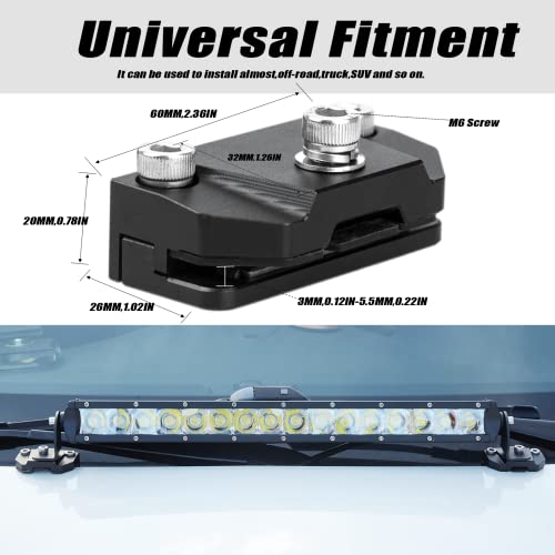 Universal Hood Mounting Bracket - Ditch Light Brackets 2PCS Kit Aluminum Alloy Clamp Holder for Truck SUV Cars, Black - size: Universal Hood Light Bracket
