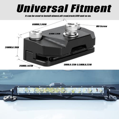 Universal Hood Mounting Bracket - Ditch Light Brackets 2PCS Kit Aluminum Alloy Clamp Holder for Truck SUV Cars, Black - size: Universal Hood Light Bracket