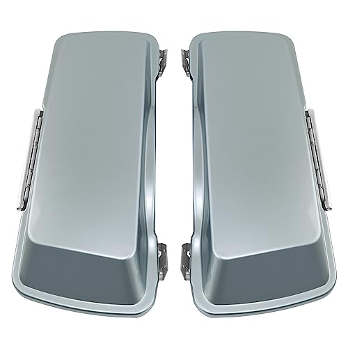 SLMOTO Hard Saddlebag Softail Conversion Brackets For 86-17 Harley-Davidson Softail CVO Convertible FLSTSE3 Deluxe FLSTN ABS Metal Rubber Vivid Black - color: For Silver+Chrome Brackets