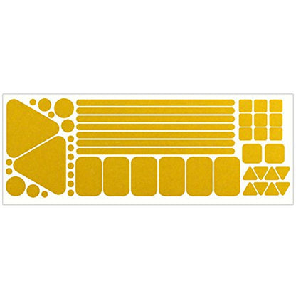 LiteMark Reflective Sticker Pack – Bicycle, Motorcycle & Helmet Reflectors for Safety & Night Visibility (Yellow, Pack of 51 Pcs) - color: Yellow