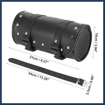 Universal Motorcycle Fork Handlebar Tool Bag Cycling Storage Pouch Bag Waterproof Faux Leather Black Stylish Design