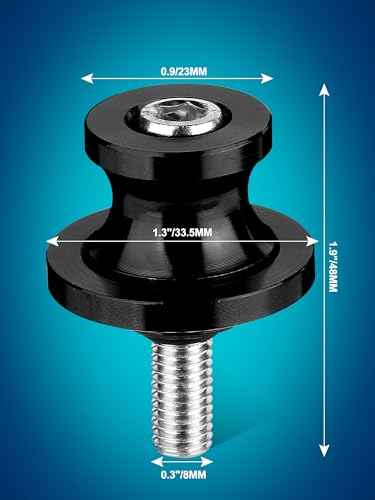 8MM X 1.25 Motorcycle Swing Arm Spools CNC Swingarm Spools Sliders Stand Screw Fit for Ninja 400 500 NINJA650, Vulcan, Triumph Trident 660, BMW S1000rr, Honda CBR 600rr, Suzuki GSXS, Ducati - size: 8MM swingarm spools