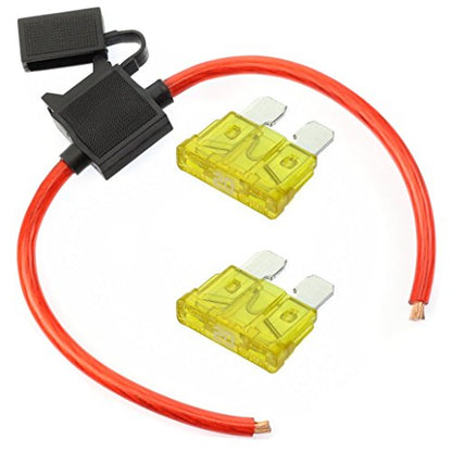 Voodoo (1) 8 Gauge ATC Inline Fuse Holder Fuseholder with Cover and (2) Fuses (20 Amp) - size: 20 Amp