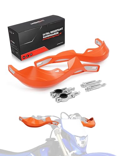 JFG RACING Dirt Bike Hand Guards,7/8" and 1 1/8" Handlebar Motorcycle Handguards Accessories Universal for EXC-F XC-W SX SX-F 125 250 300 350 450 Dirtbike Ebike ATV Pit Bike Motocross Enduro-Orange - color: orange