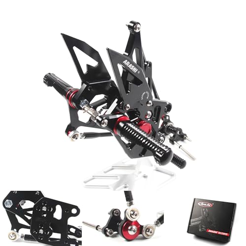 Arashi Version 2.0 Adjustable Rearsets for Honda CBR600RR 2017-2023 ABS include, Black - color: Black, size: CBR600RR 2017-2023 ABS include