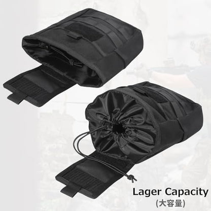 Azarxis Tactical Mini Belt Pouches, Multi-Purpose Small Battery Case Compact Utility EDC Card Slot Holder Waist Bags Military Molle Pack Sundries Storage Pack - color: #06 Black