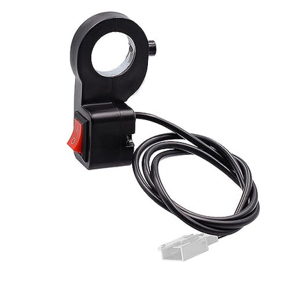 0281 Motorcycle Electric Handle Headlight Flameout Switch Button for 7/8'' 22mm Handlebar Modification Accessories Black (Black)