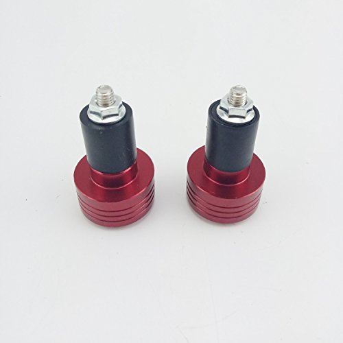Motorcycle Handlebar Ends,7/8'' Handle Bar Slider Caps Weight Plugs CNC Aluminum (Red) - color: Red